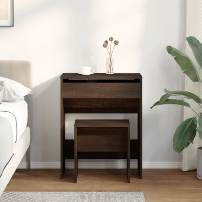 Dressing Table and Stool Brown Oak 60x40x113.5 cm