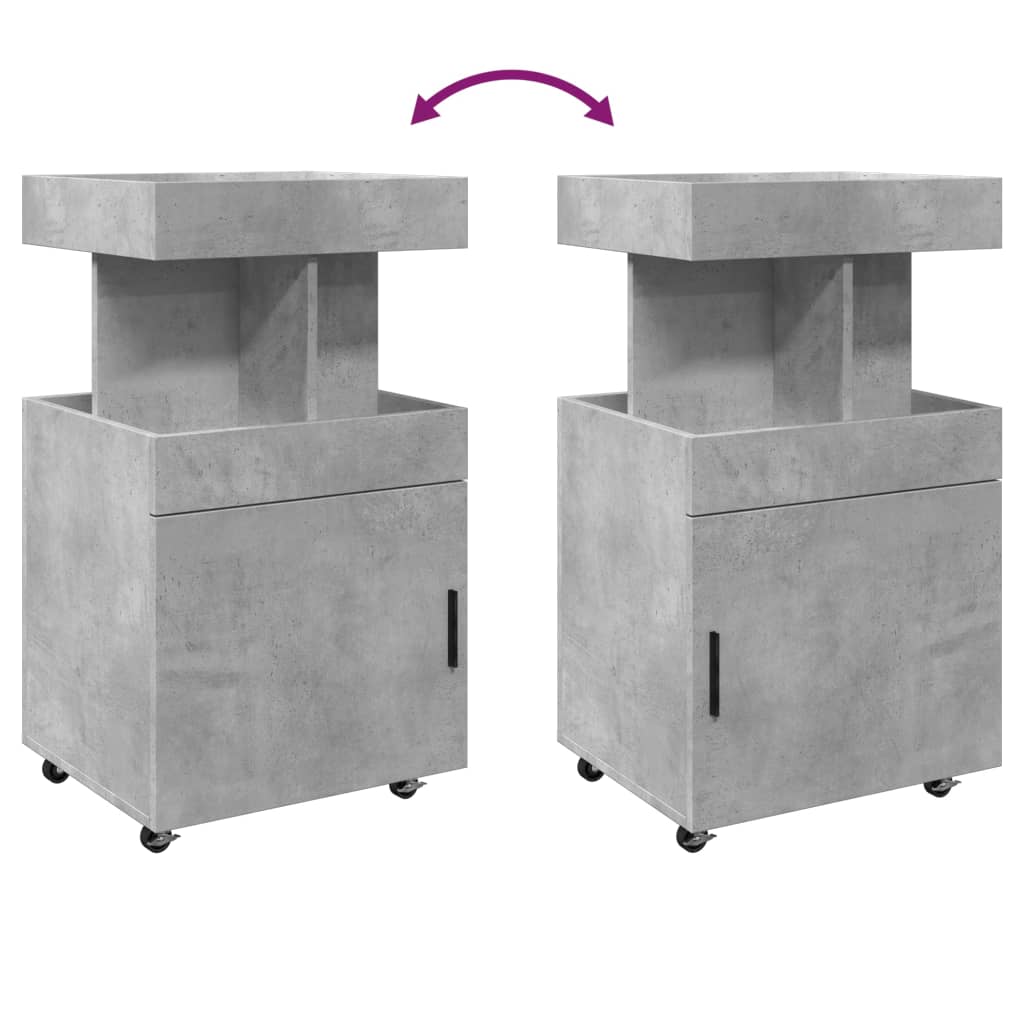 Bar Cart Concrete Grey 50x41x89 cm Engineered Wood