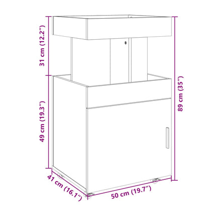 Bar Cart Concrete Grey 50x41x89 cm Engineered Wood