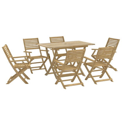 7 Piece Garden Dining Set Solid Wood Acacia