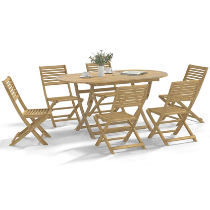 7 Piece Garden Dining Set Solid Wood Acacia