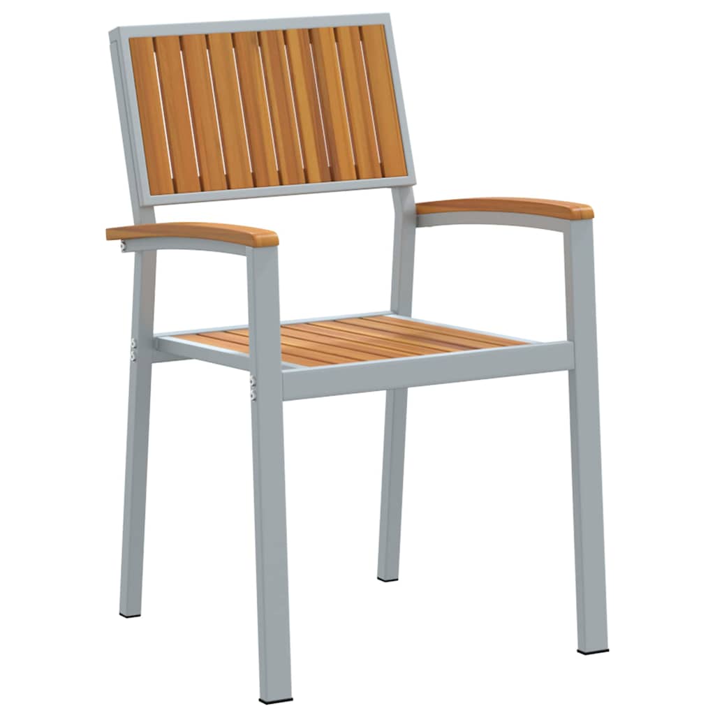 Garden Dining Set 7 pcs Grey Solid Acacia Wood