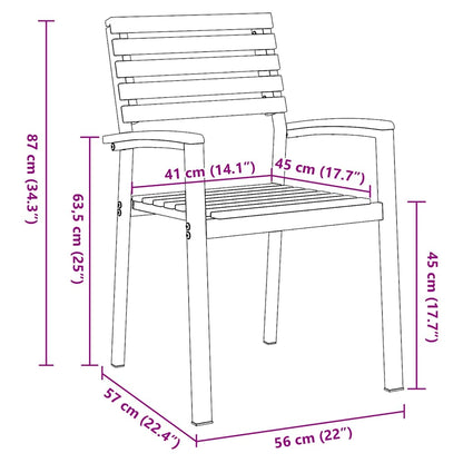 Garden Chair 6 pcs Brown 56 x 57 x 87 cm Solid Acacia Wood