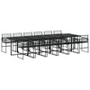 13 Piece Garden Dining Set Black Poly Rattan