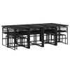 13 Piece Garden Dining Set Black Poly Rattan