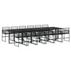 13 Piece Garden Dining Set Black Poly Rattan