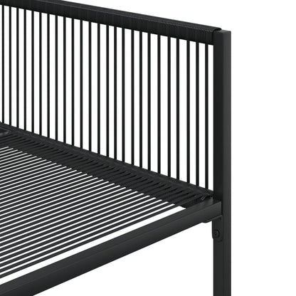 13 Piece Garden Dining Set Black Poly Rattan