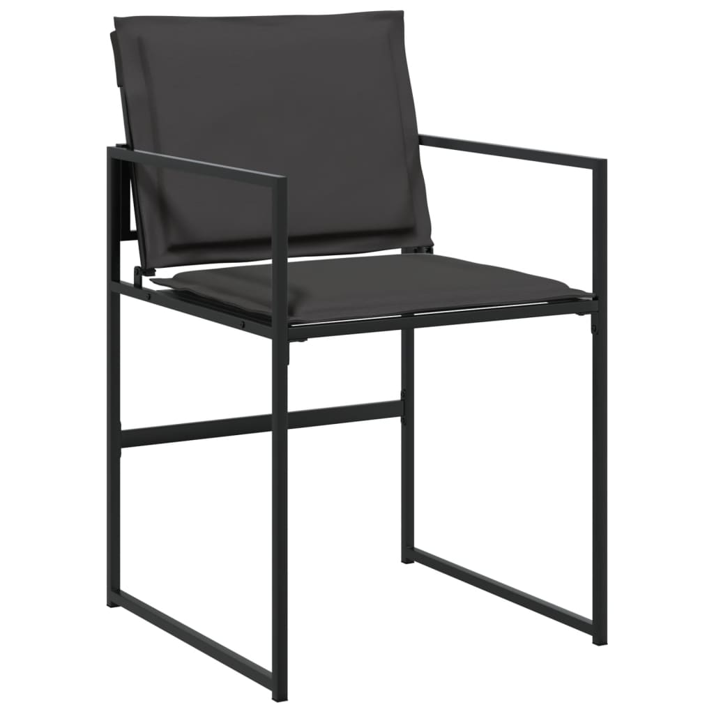 7 Piece Patio Dining Set with Cushions Black Textilene