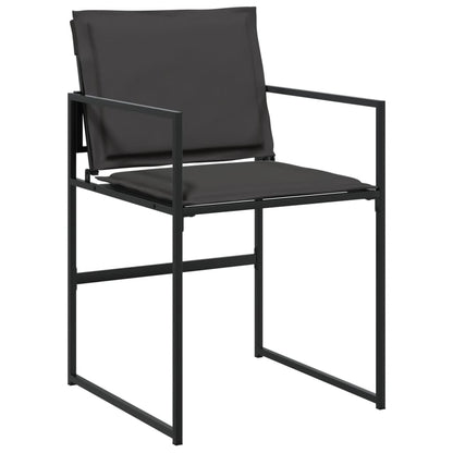 7 Piece Patio Dining Set with Cushions Black Textilene