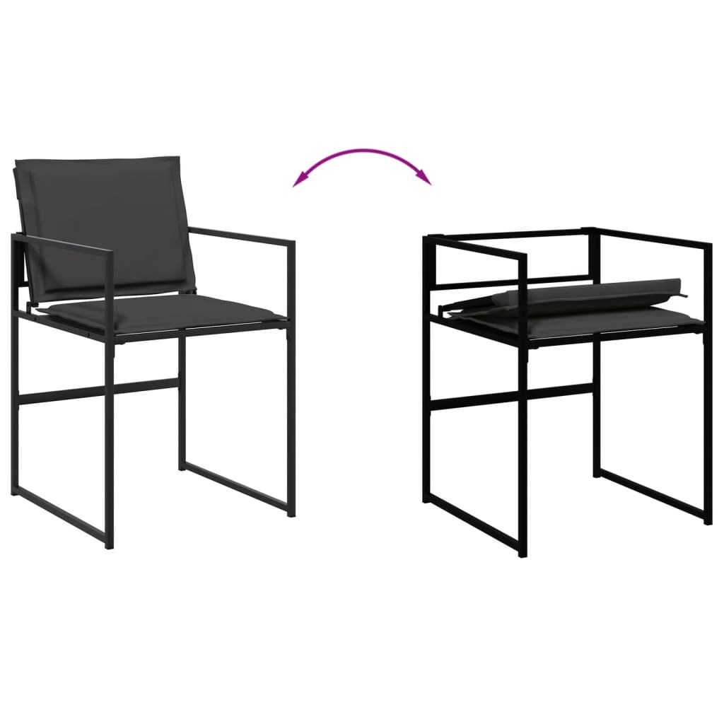 13 Piece Patio Dining Set with Cushions Black Textilene