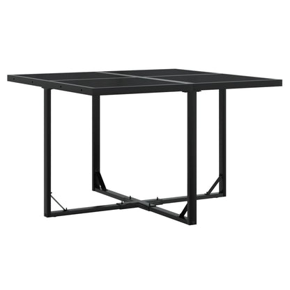 9 Piece Patio Dining Set with Cushions Black Textilene