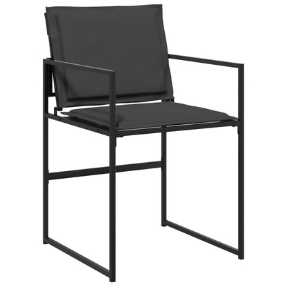 9 Piece Patio Dining Set with Cushions Black Textilene