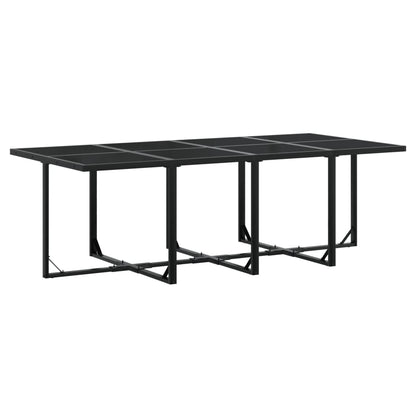 13 Piece Patio Dining Set with Cushions Black Textilene