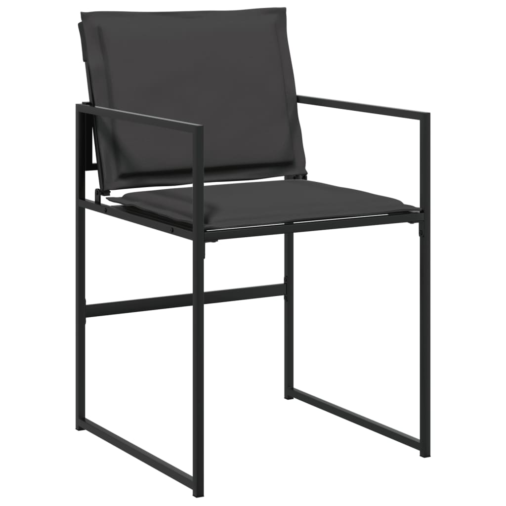 17 Piece Patio Dining Set with Cushions Black Textilene