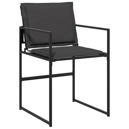 17 Piece Patio Dining Set with Cushions Black Textilene
