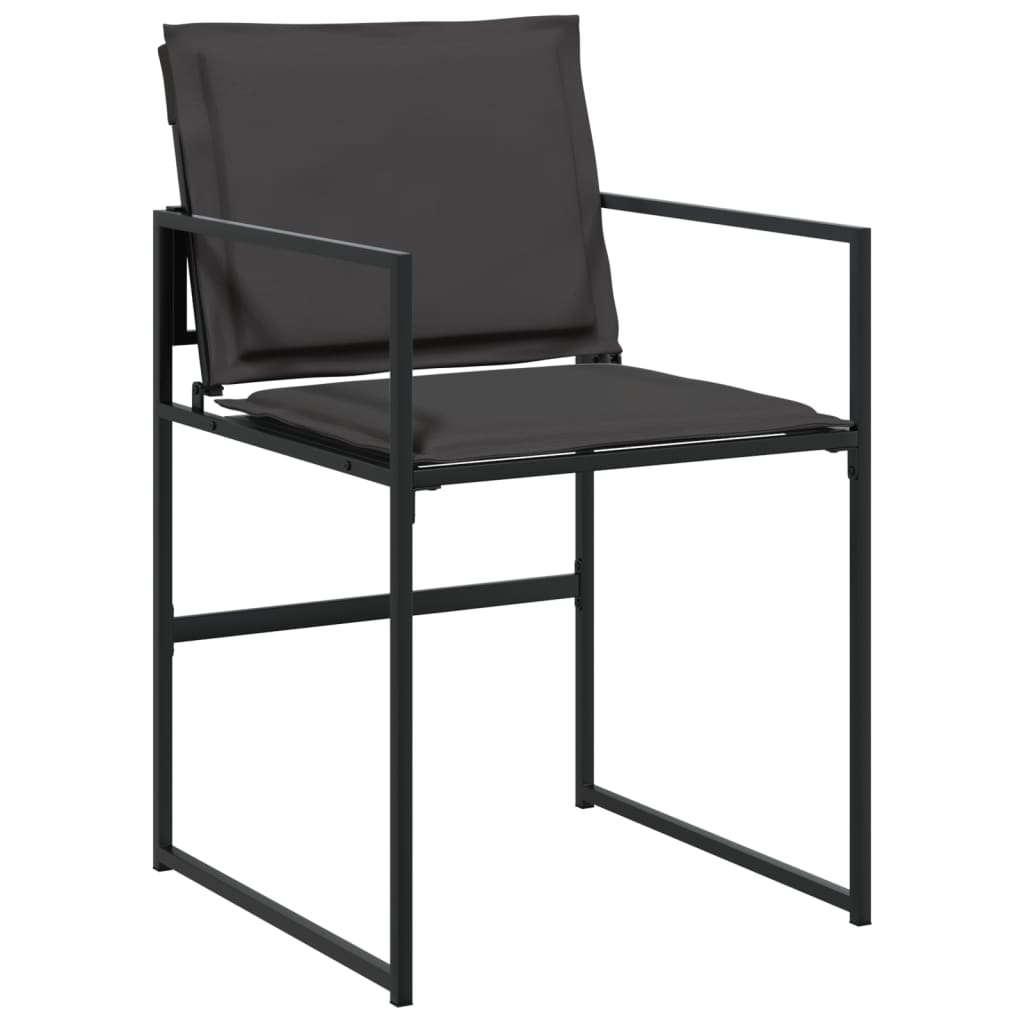 17 Piece Patio Dining Set with Cushions Black Textilene