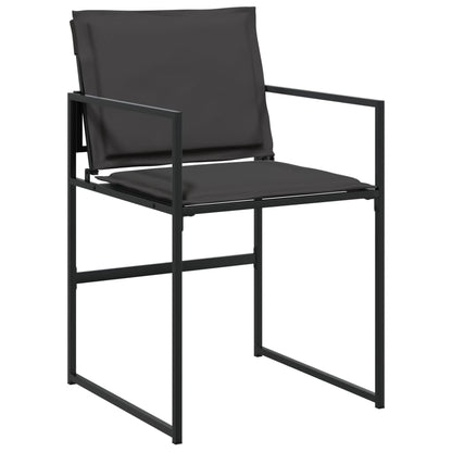 17 Piece Patio Dining Set with Cushions Black Textilene