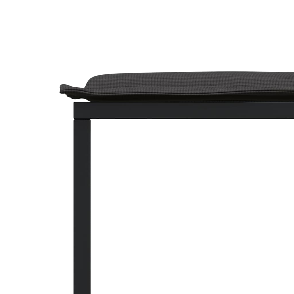 17 Piece Patio Dining Set with Cushions Black Textilene