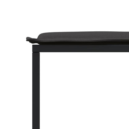 17 Piece Patio Dining Set with Cushions Black Textilene
