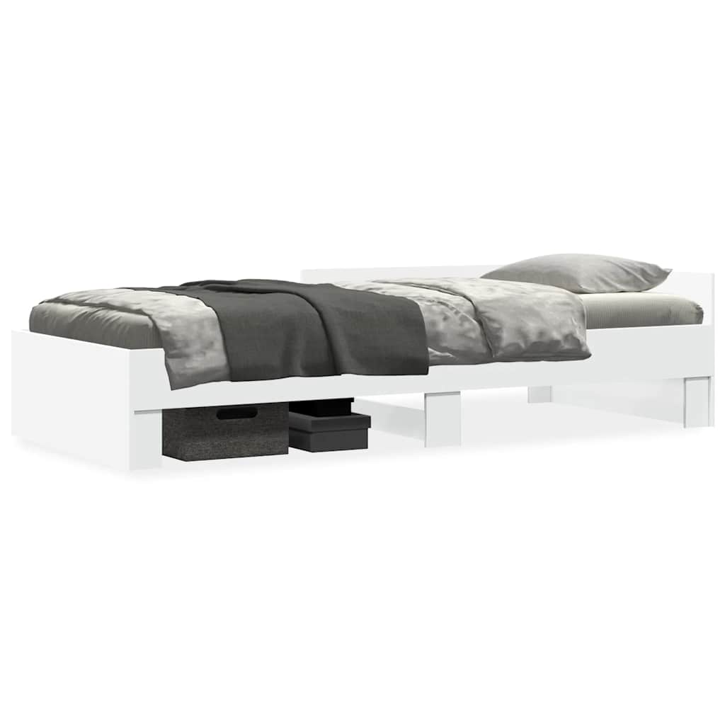 Bed Frame without Mattress White 90x190 cm Single Engineered Wood