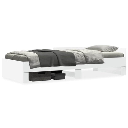 Bed Frame without Mattress White 90x190 cm Single Engineered Wood