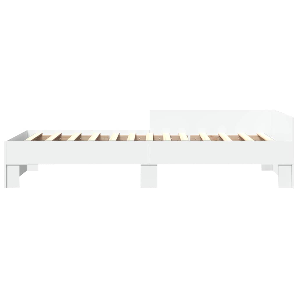 Bed Frame without Mattress White 90x190 cm Single Engineered Wood