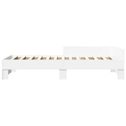 Bed Frame without Mattress White 90x190 cm Single Engineered Wood