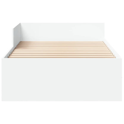 Bed Frame without Mattress White 90x190 cm Single Engineered Wood