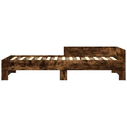 Bed Frame without Mattress Smoked Oak 90x190 cm Single Engineered Wood