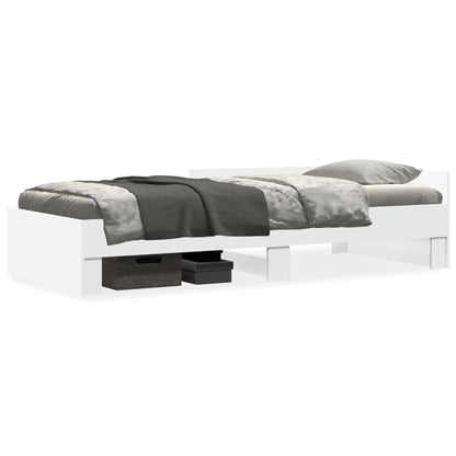 Bed Frame without Mattress White 75x190 cm Small Single Engineered Wood