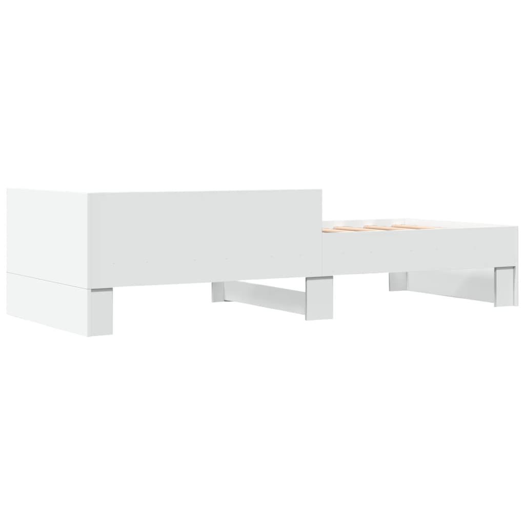 Bed Frame without Mattress White 75x190 cm Small Single Engineered Wood