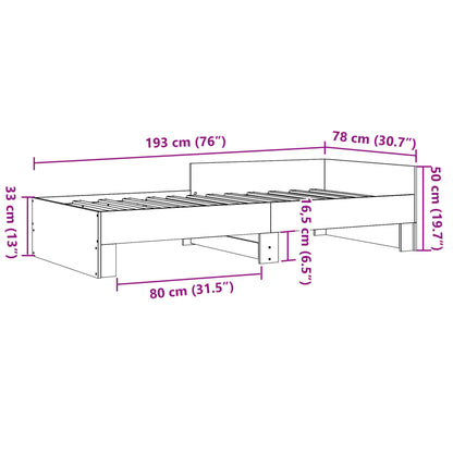 Bed Frame without Mattress Black 75x190 cm Small Single Engineered Wood