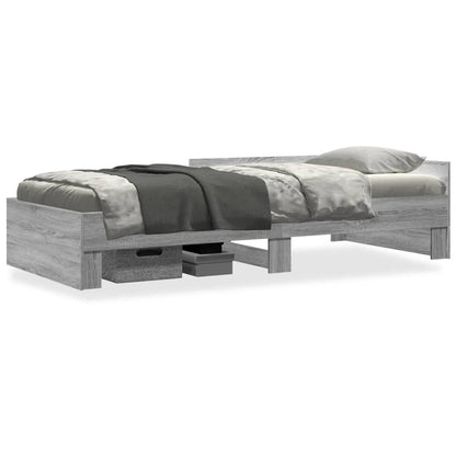 Bed Frame without Mattress Grey Sonoma 75x190 cm Small Single Engineered Wood