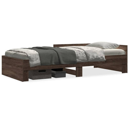 Bed Frame without Mattress Brown Oak 75x190 cm Small Single Engineered Wood