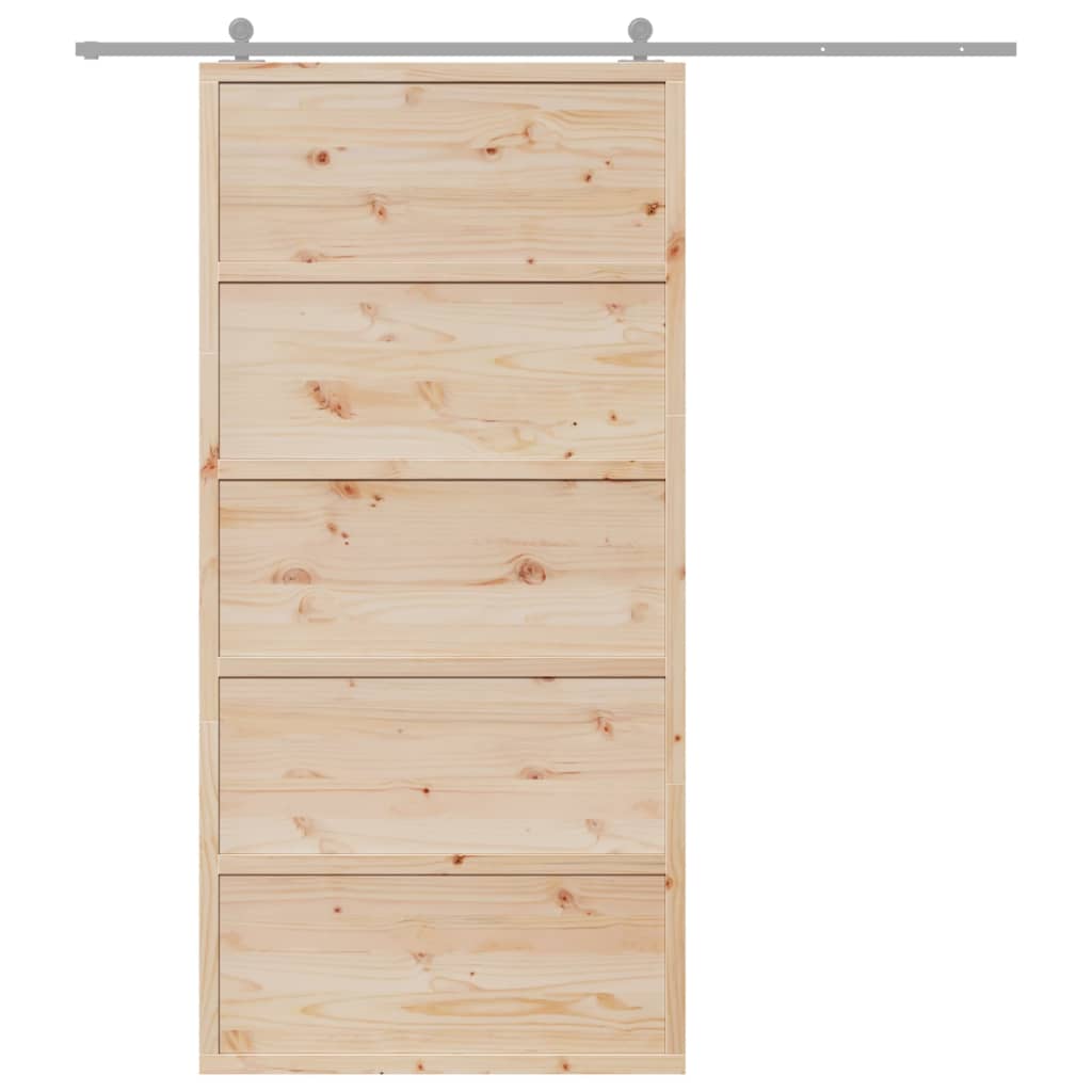 Barn Door 100x208 cm Solid Wood Pine