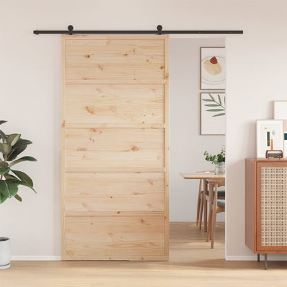 Barn Door 100x208 cm Solid Wood Pine