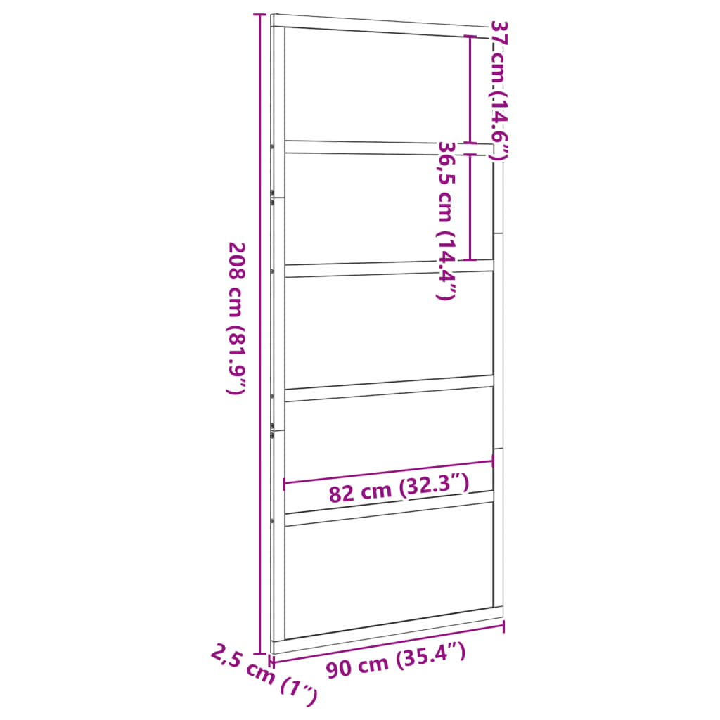 Barn Door 90x208 cm Solid Wood Pine