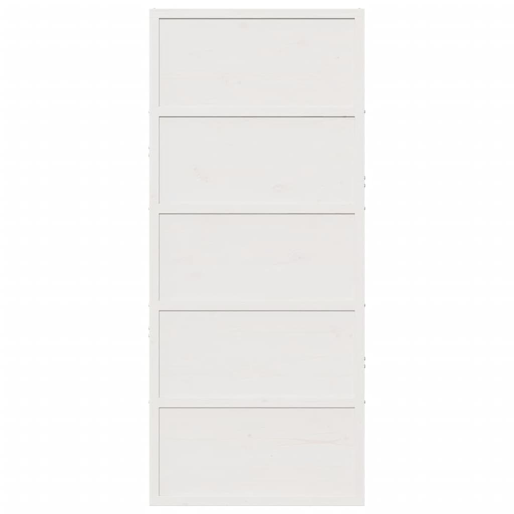 Barn Door White 90x208 cm Solid Wood Pine