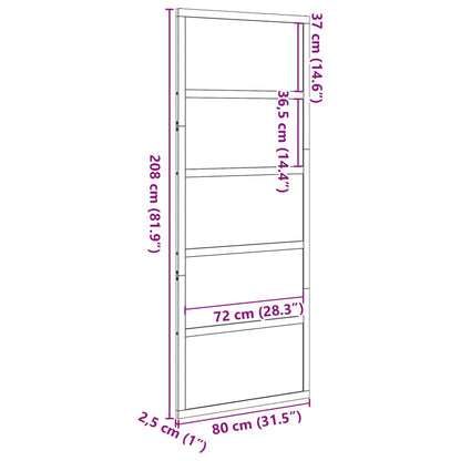 Barn Door White 80x208 cm Solid Wood Pine