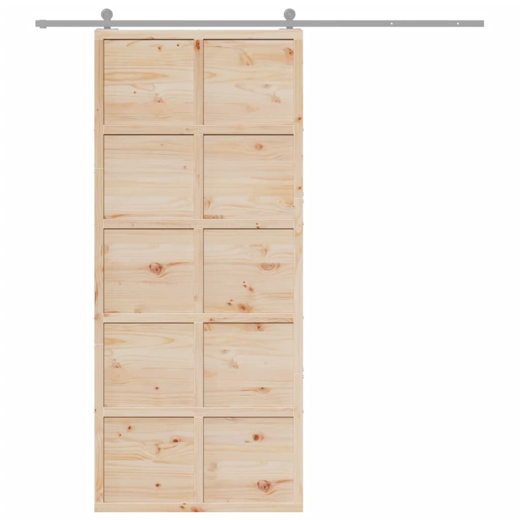 Barn Door 90x208 cm Solid Wood Pine