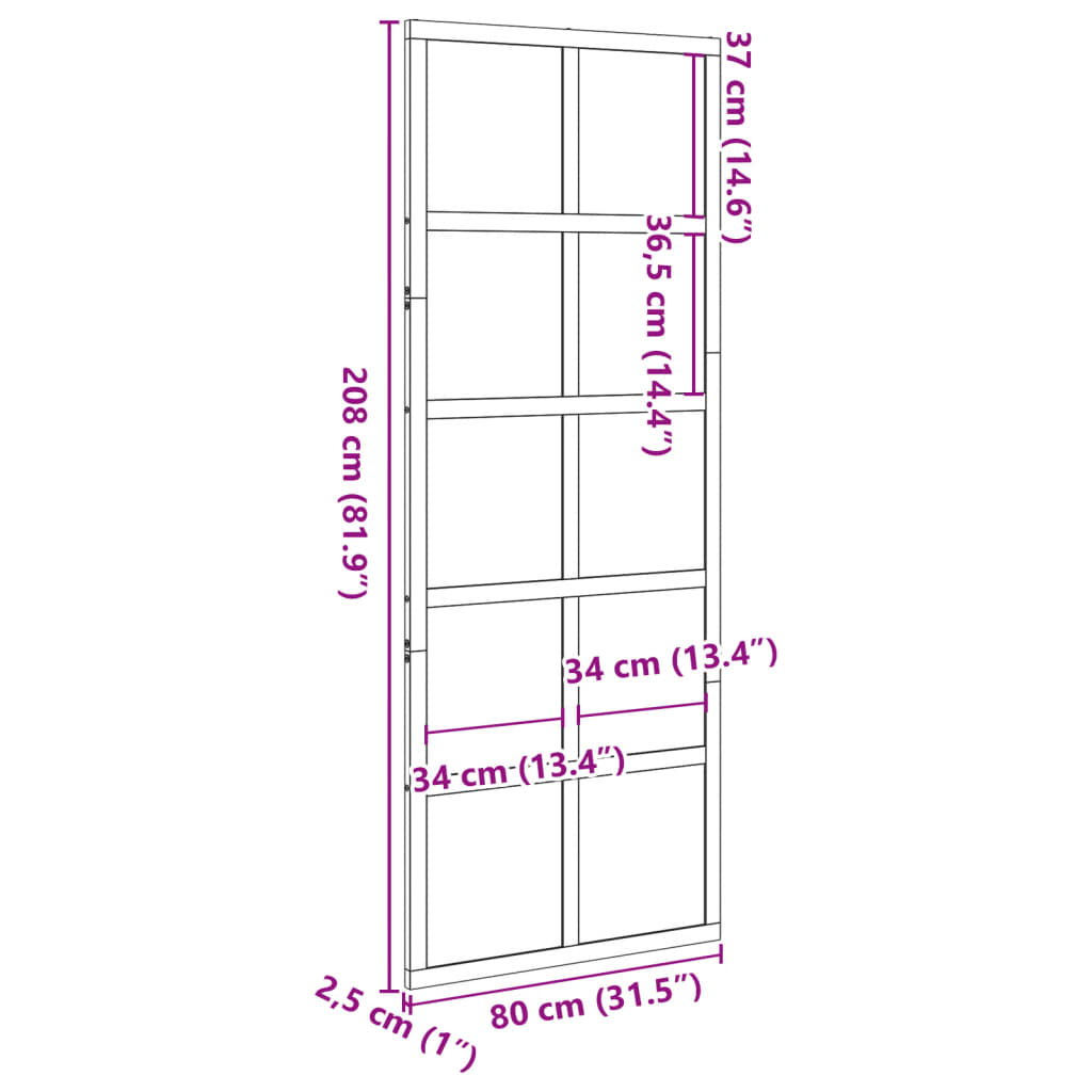 Barn Door 80x208 cm Solid Wood Pine