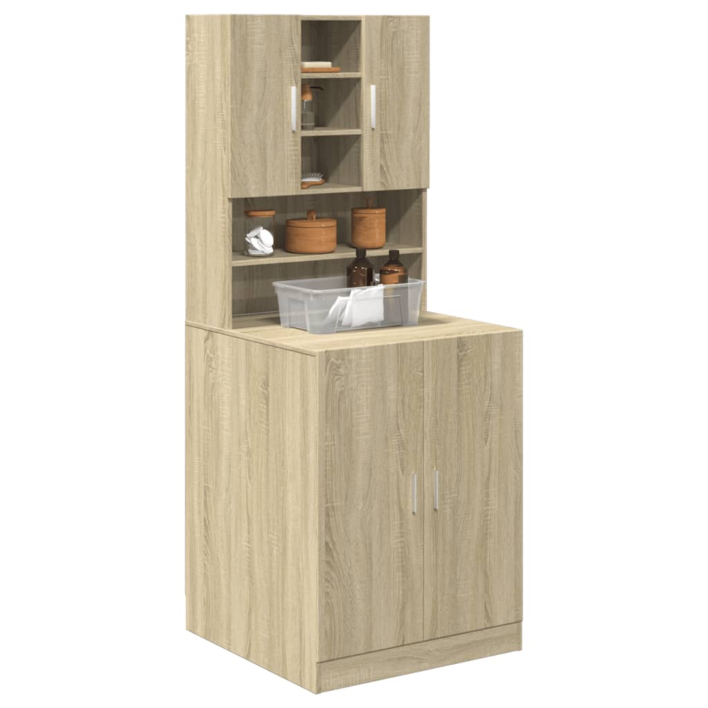 Washing Machine Cabinet Sonoma Oak 70.5x24x90 cm