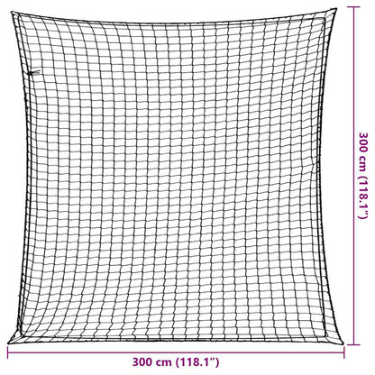 Trailer Net with Elastic Rope Black 3x3 m PP