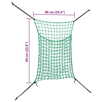 Hay Nets 2 pcs Rectangular Green 90x60 cm PP