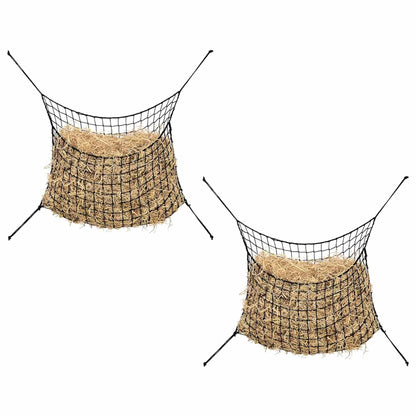 Hay Nets 2 pcs Rectangular Black 150x90 cm PP