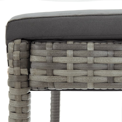 3 Piece Patio Bar Set Gray Solid Wood Acacia and Poly Rattan