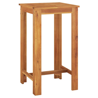 5 Piece Patio Bar Set Black Solid Wood Acacia and Poly Rattan