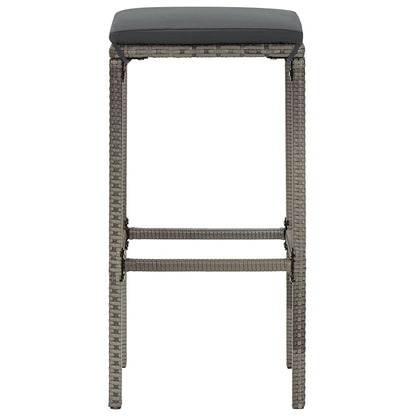 5 Piece Patio Bar Set Gray Solid Wood Acacia and Poly Rattan