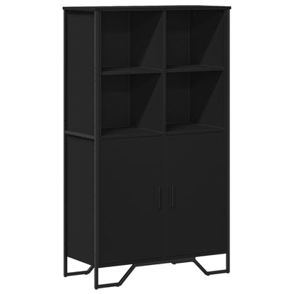 Highboard Black 79.5x35.5x137.5 cm Engineered wood