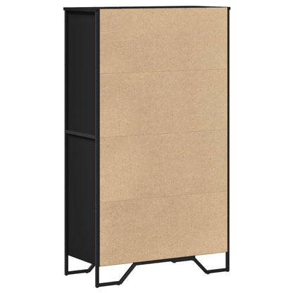 Highboard Black 79.5x35.5x137.5 cm Engineered wood